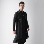 Peanut Layered Kurta Churidar With Nehru Jacket