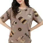 Cotton Blend Nightwear Set Top & Shorts Sleepwear
