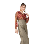 Embellished Wrap Regular-Length Polyester Jumpsuit
