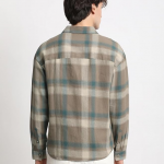 Men's Brown Checked Relaxed Fit Cotton Casual Shirt