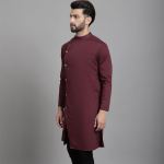 Men's Collection Ethnic Wear Cotton Regular Sherwani Kurta with Asymetrical