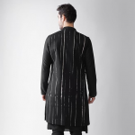 Peanut Layered Kurta Churidar With Nehru Jacket