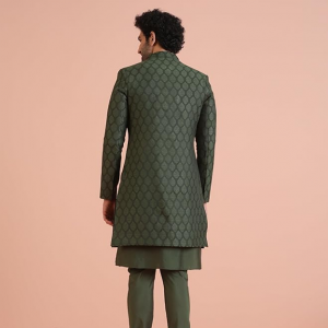Men's Kurta Indo-Western Sherwani Churidar Set