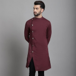 Men's Collection Ethnic Wear Cotton Regular Sherwani Kurta with Asymetrical