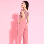 Wide Leg Sequin Paneled Regular Length Jumpsuit