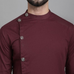 Men's Collection Ethnic Wear Cotton Regular Sherwani Kurta with Asymetrical