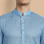 Men's Cotton Embroidered Full Sleeve Knee Length Casual Kurta