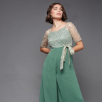 Women's Self Design Cut-Out Georgette Jumpsuit